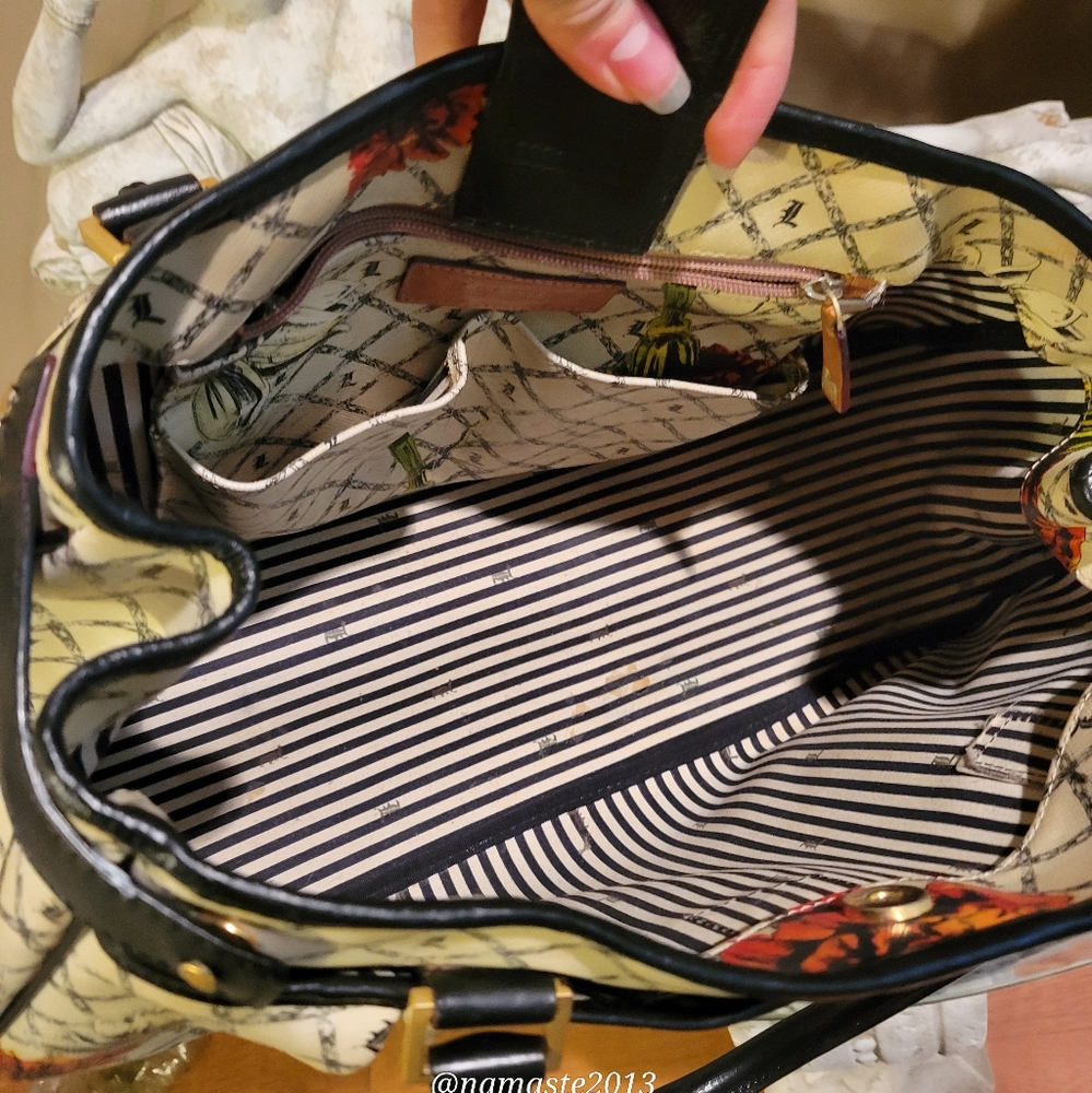 L.A.M.B. by Gwen Stefani Richmond Marigold Satchel Leather PVC Designer Bag #43] - Picture 11 of 17